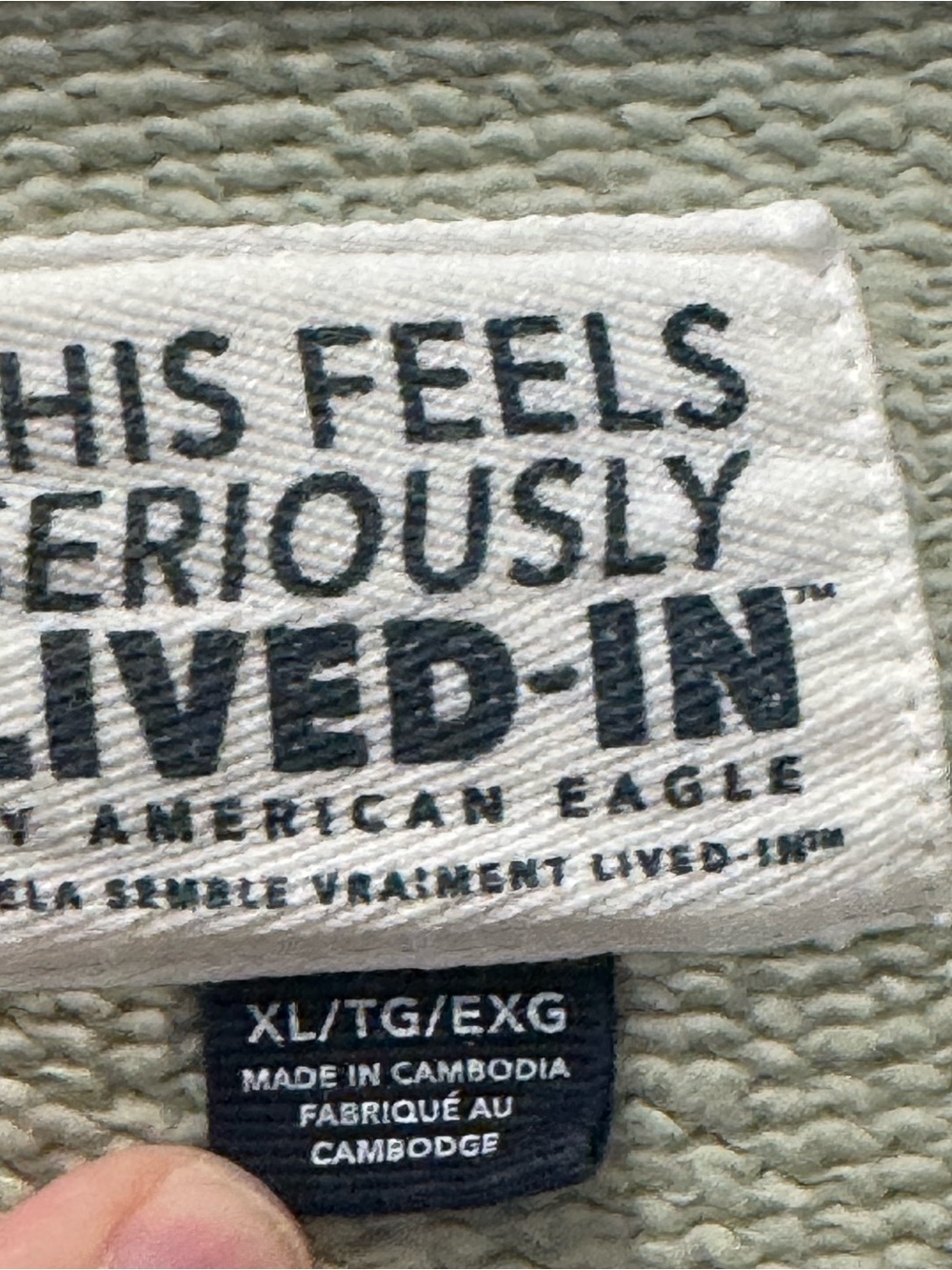 American Eagle XL Sage Green Collared Sweatshirt - Picture 2 of 7